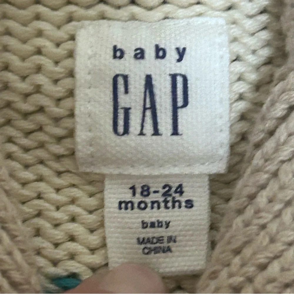 Baby Gap Fair Isle Cardigan 18-24M Animal Knit Lodge Scandi Chunky Cabincore